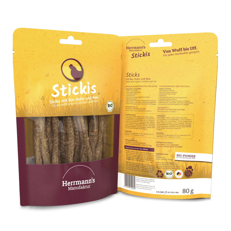 HM Stickis Bio-Huhn mit Reis   80g